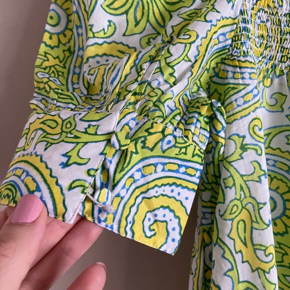 J.Crew SZ Blockprints Puff Sleeve Mini Dress with Pockets Summer Paisley Print - Picture 7 of 14